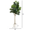 Nearly Natural 6-ft Artificial Fiddle Leaf Fig Tree with White Decorative Planter - 2 of 4