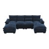 TIRAMISUBEST Modular U Shape Chenille Sectional Double Chaise Lounge with Waist Pillows 6 Seat Upholstered Symmetrical Indoor Furniture 55"/72" - 4 of 4