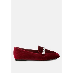 Kyari Velvet Diamante Strap Loafers - 1 of 4
