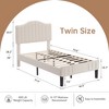 VECELO Bed Frame, Upholstered Platform Bed with Soft Teddy Fabric Adjustable Headboard, Beige/Gray - 2 of 4