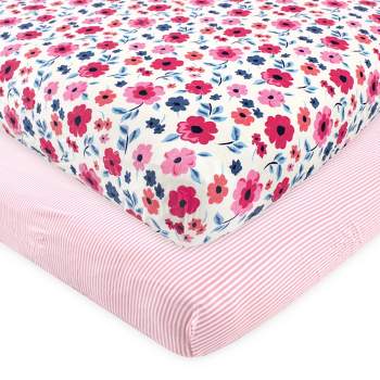 Touched by Nature Baby Girl Organic Cotton Crib Sheet, Garden Floral, One Size