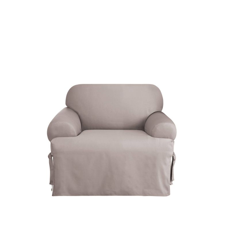 Duck T Cushion Chair Slipcover Gray - Sure Fit, 2 of 5