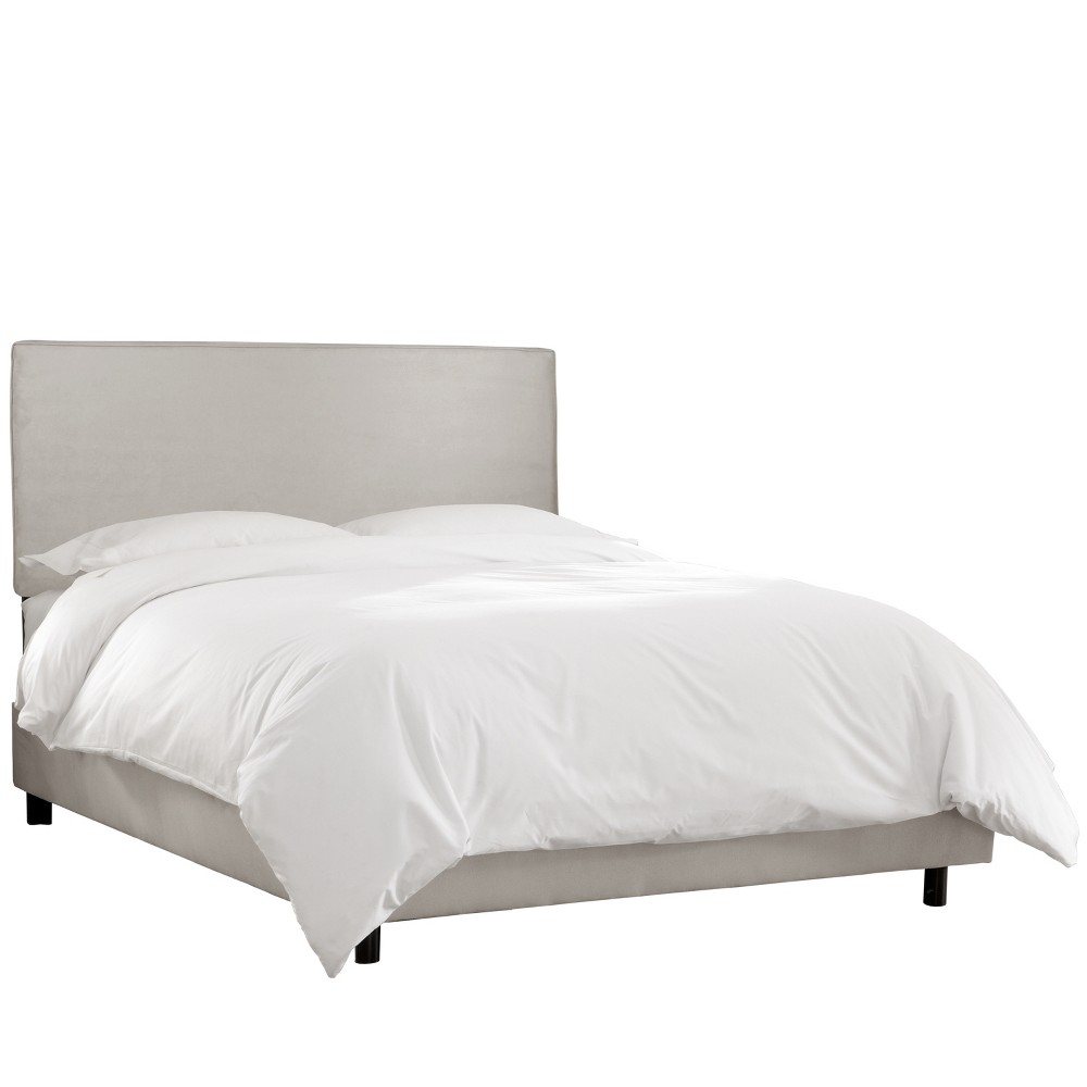 Photos - Bed Frame Skyline Furniture Queen Fairbanks Upholstered Bed in Velvet Light Gray: Ch