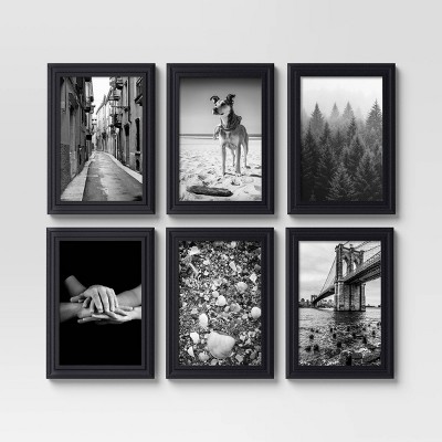 (Set of 6) Traditional 5"x7" Picture Frames Black - Room Essentials™