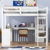 NicBex Twin Size Loft Bed with L-Shaped Desk Wooden Bed Frame with Wardrobe, Shelves, Ladder and Full Length Guardrail, No Box Spring Required - 2 of 4