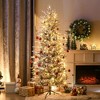 TopComfy Christmas Tree Stand 6FT Prelit Snow Flocked Tree with Auto Open Design for Holiday Decor, Green, 34.8"*34.8"*70.8" - 2 of 4