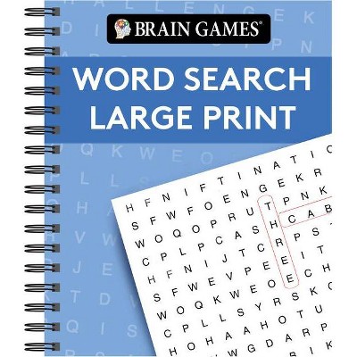 Brain Games - Word Search Large Print (Blue) - by  Publications International Ltd & Brain Games (Spiral Bound)