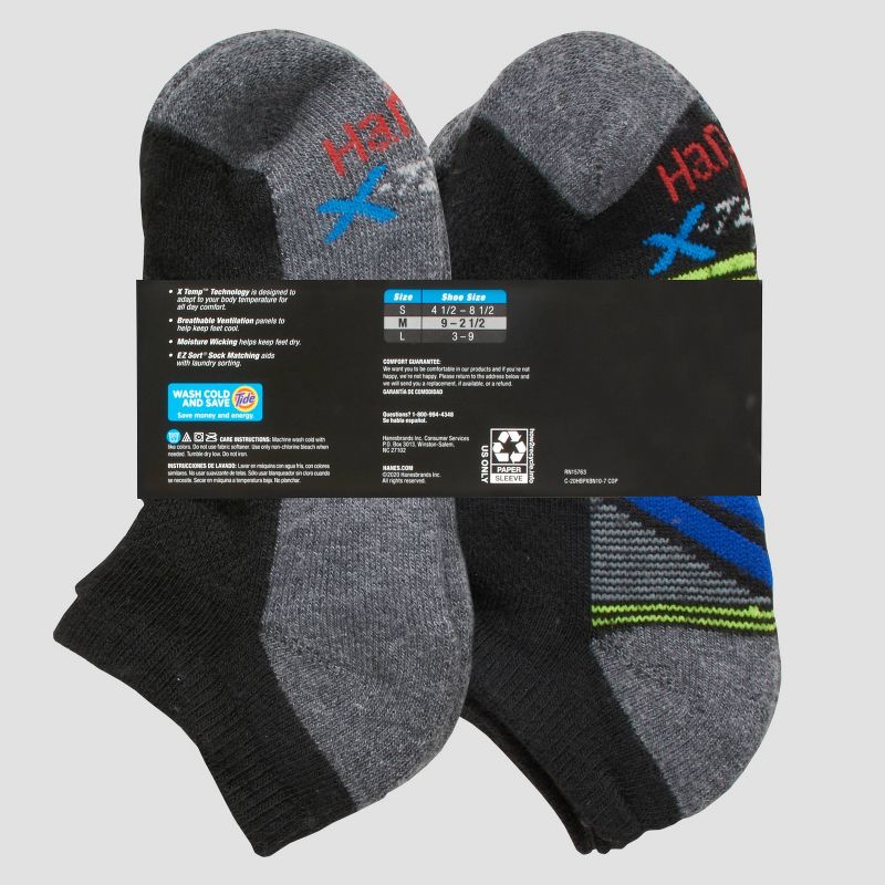 Hanes Boys' 10pk Premium No Show Socks, 3 of 5