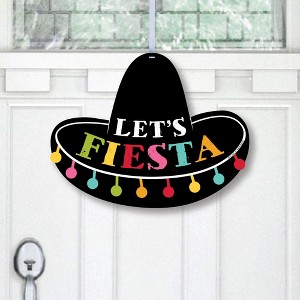 Big Dot of Happiness Let's Fiesta - Hanging Porch Fiesta Outdoor Decorations - Front Door Decor - 1 Piece Sign - 1 of 4