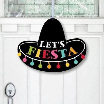 Big Dot of Happiness Let's Fiesta - Hanging Porch Fiesta Outdoor Decorations - Front Door Decor - 1 Piece Sign