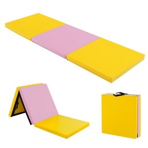 Costway Tri-Fold Folding Exercise Mat 6 ft x 2 ft Portable Gymnastics Tumbling Yoga - 1 of 4