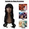 Unique Bargains Women's Curly Wigs 25.5" Black with Wig Cap Long Hair With Bangs - 2 of 4