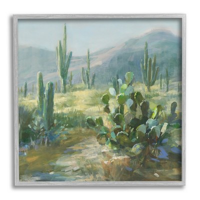 Stupell Industries Desert Cactus Landscape Framed Giclee Art
