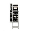 GlasFlength Full Length Mirrors Standing Jewelry Cabinet Armoire with Mirror Lockable Cabinet Interior Mirror for Room, White, 16.1"*14.1"*63.5" - 2 of 4