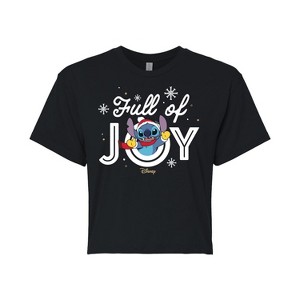Women's - Lilo and Stitch - Full Of Joy Christmas Cropped Graphic T-Shirt - 1 of 4