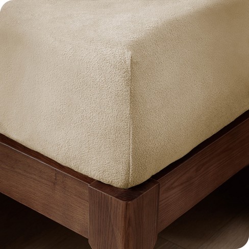 Twin Sand Polar Fleece Fitted Sheet by Bare Home