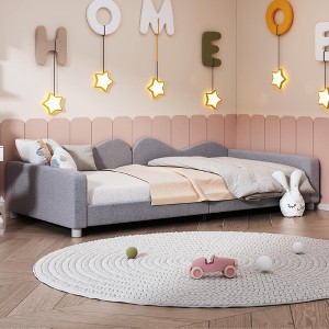 Full/Twin Size Upholstered Daybed with Cloud-Shaped Backrest 4Q - ModernLuxe - 1 of 4