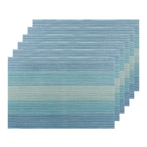 Unique Bargains Dining Table Washable Vinyl PVC Weave Placemats 18 x 12 Inches 6 Pcs - 1 of 4