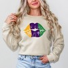 Simply Sage Market Women's Graphic Sweatshirt Mardi Gras Lips - image 2 of 3