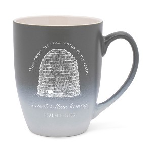 Elanze Designs How Sweet Are Your Words To My Taste Sweeter Than Honey Two Toned Ombre Matte Gray and White 12 ounce Ceramic Stoneware Coffee Cup Mug - 1 of 4