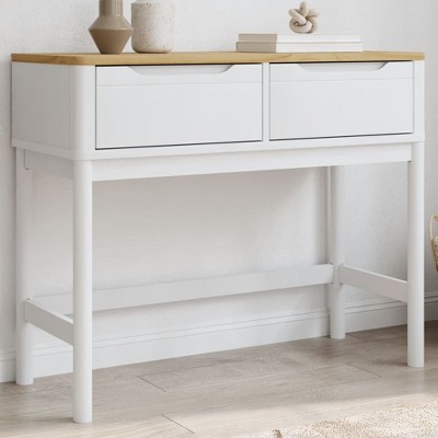 vidaXL Console Table Storage Living Room Hallway Furniture Solid Wood Pine