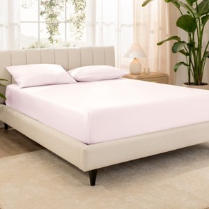400 Thread Count Organic Cotton Sateen Fitted Sheet by Bare Home - 1 of 4