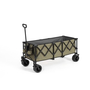 Foldable Extended Steel Wagon Carts With All-Terrain Wheels,Outdoor Utility Wagon For Camping Shopping Sports Fishing -The Pop Home - 1 of 4