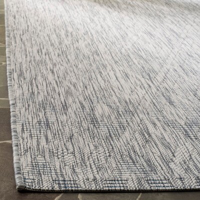 Subtle Diamond Aqua Grey 59" Synthetic Indoor/Outdoor Rug