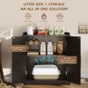Cat Litter Box Enclosure, Hidden Litter Box Furniture with Removable Dividers & Reversible Entrance - 4 of 4