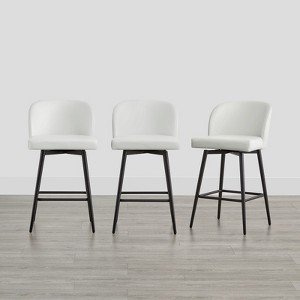 Spruce&Spring Counter Height Swivel Barstool with Metal Legs Set - 1 of 4