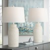 360 Lighting Jaime 27 1/2" Tall Modern Coastal Table Lamps Set of 2 Faux White Sandstone Finish White Shade Living Room Bedroom Bedside Nightstand - 2 of 4