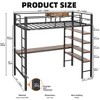 Finnhomy Loft Bed Twin Size with L Desk/ 4-Tier Storage Shelves, Loft Twin Bed Frames with 2 Entry Stairs/Power Outlet/Tray - 3 of 4