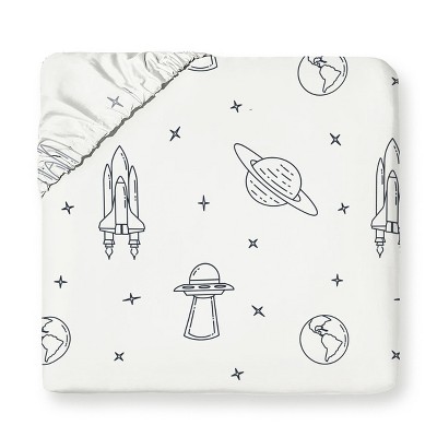 Makemake Organics GOTS Certified Organic Cotton Kids Fitted Sheet - Astro