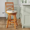 FONTOI 44" Swivel Upholstered Barstools with Back, French Bar Stools with Flared Leg for Living Room Kitchen, Brown&Gray, 24"*44"*24" - 3 of 4