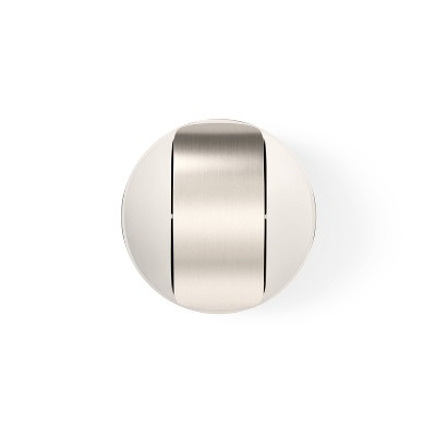 Sand Plastic Swing Top Trash Can with Metallic Accents