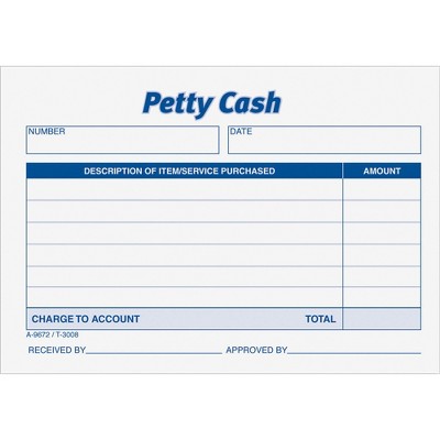 Adams Receipt Pad Petty Cash 5-1/2"x2-5/6" 9672ABF