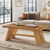 Lantine Solid Wood Coffee Table, 47-Inch Farmhouse Rectangle Center Table for Living Room - 2 of 4