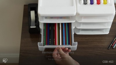 Medium Black Plastic 3-Drawer Desktop Organizer, 2-Pack