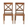 NicBex Set of 2 Mid Century Acacia Wood Armless Dining Chairs with X-Shaped Backrest,Farmhouse Accent Chairs for Dining Room,Kitchen - 3 of 4