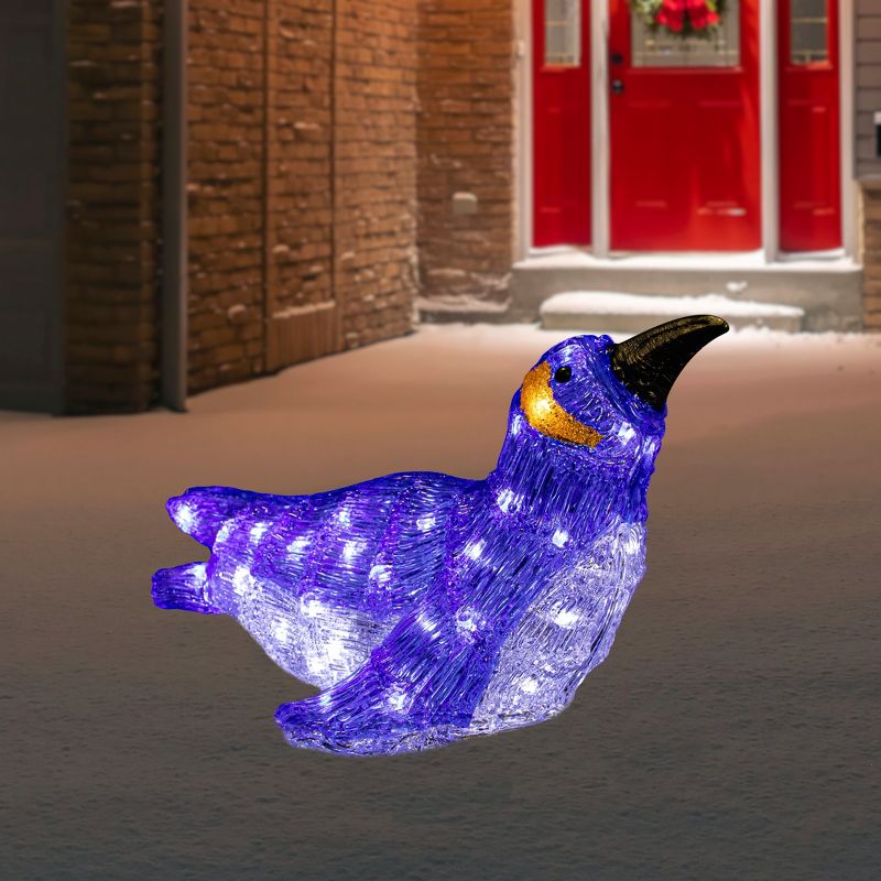 Northlight LED Lighted Commercial Grade Acrylic Swimming Penguin Outdoor Christmas Decoration - 16" - Pure White Lights, 1 of 8