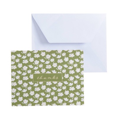 24ct Thank You Daisy Cards Green