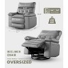 Oversized Wide Recliner Chair - 360° Rocker Swivel Recliner, PU Leather Manual Recliner, with 1.5X Sponge Filling & Easy Recline Mechanism - 2 of 4