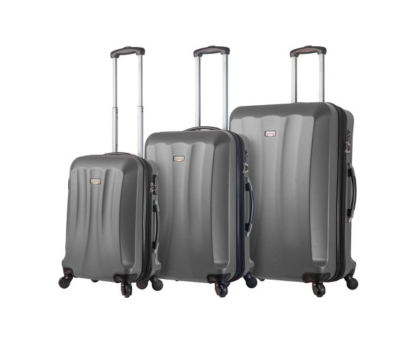 Mia Viaggi ITALY Siena 3pc Hardside Luggage Set - Silver