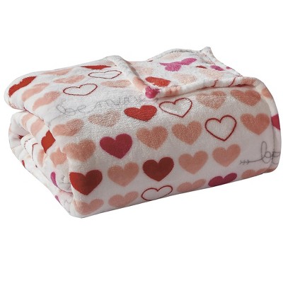 Kate Aurora Valentine's Day "Be Mine" Hearts Ultra Soft & Plush Accent Throw Blanket - 50 In W X 60 In. L