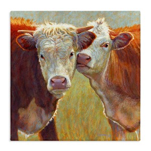 Stupell Industries Kissing Cows Farm Animals Canvas Art, 24" x 24" - 1 of 4