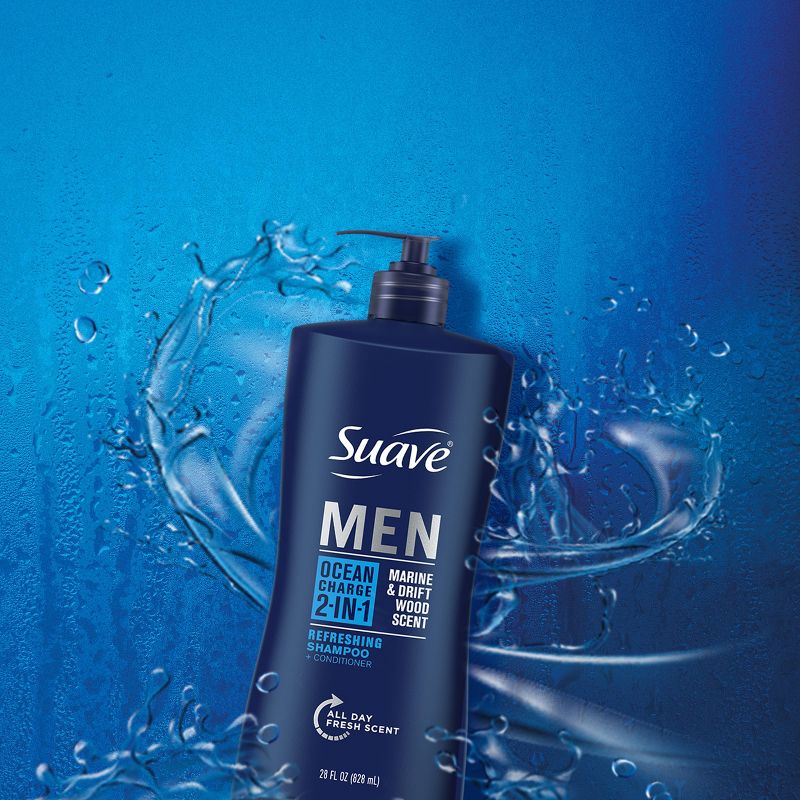 Suave Men 2-in-1 Pump Shampoo &#38; Conditioner - Ocean Charge - 28 fl oz, 5 of 8