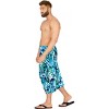 HAPPY BAY Men's Beach Holidays Cover Up Summer Long Sarong Wrap Beachwear Vacation Cover-Up Lava Lava For Men One Size Dark Cyan - 4 of 4