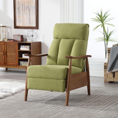 PAGED Premium Linen Accent Chair with Solid Wood Frame, Modern Armchair for Living Room, Bedroom, Study, Dark Gray