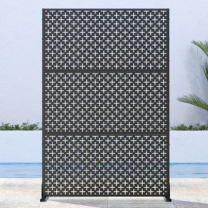 PexFix 72 in. H x 47 in. W Outdoor Metal Privacy Screen Garden Fence Symbol Pattern Wall Applique - 1 of 4