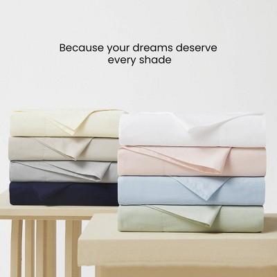 Twin XL Arctic White Organic Cotton Percale Deep Pocket Sheet Set